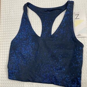 Women’s Sports Bra XS Zella Live In Racerback Blue Twilight Wave Non Pads
